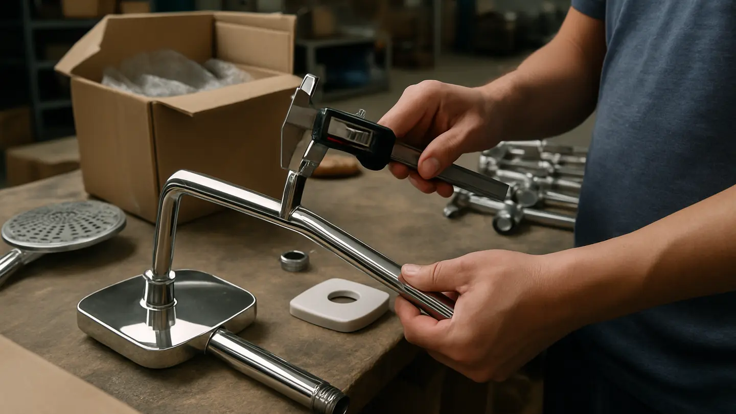 China shower manufacturer in a realistic factory inspection and quality control setting